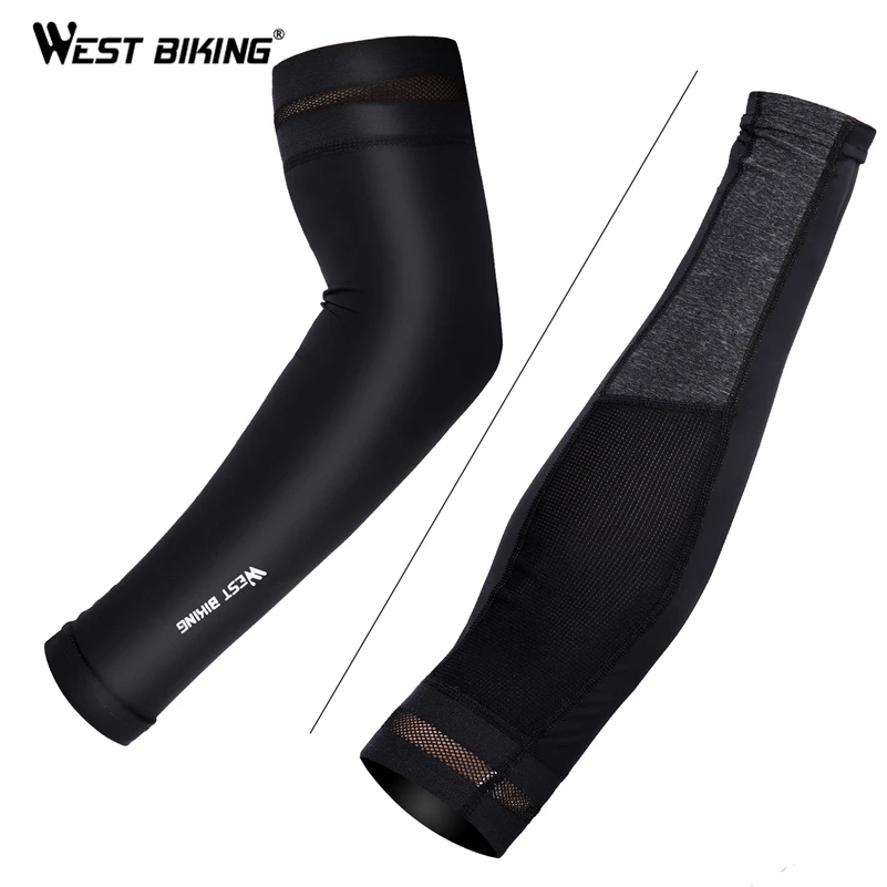 WEST BIKING Cycling Running Arm Sleeve Bicycle UV Protection Cuff Cover Bike Sport Arm Warmers Cool Men Women Cycling Sleeves