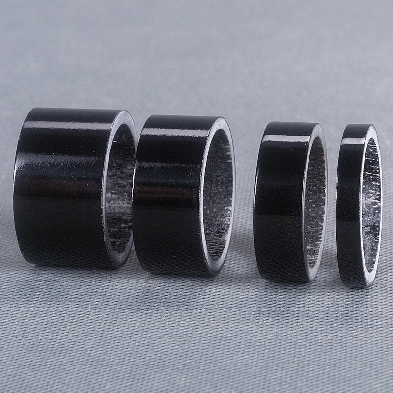 Black Glossy Carbon Fiber Spacers 5mm 10mm 15mm 20mm 1 1/8