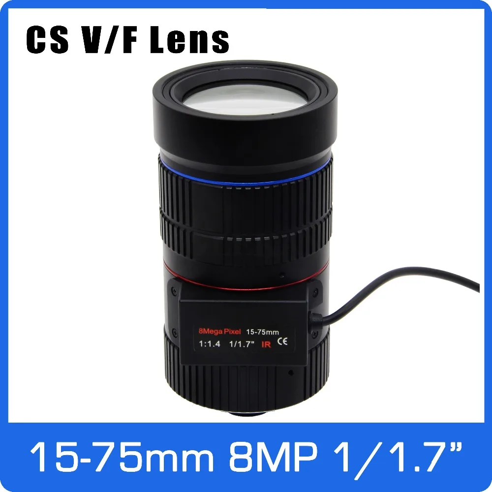 

8Megapixel Starlight F1.4 Varifocal C Mount 4K Lens 1/1.7 inch 15-75mm Long Distance View DC IRIS For Face Recognition 4K Camera