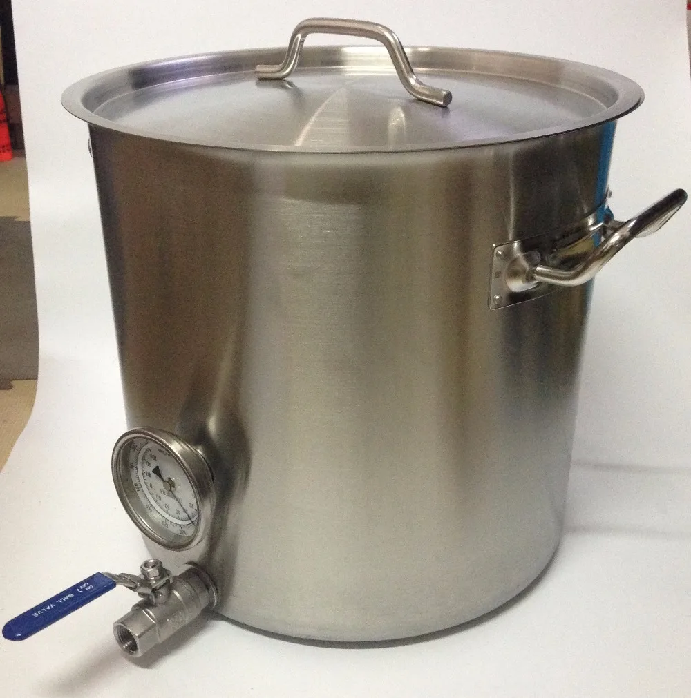 Heavy Duty Stainless Steel Stock Pot, brew kettle, Homebrew, With thermometer, Valve and all necessory fittings