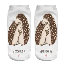 Calcetines tobilleros con estampado 3D para hombre y mujer, calcetín de algodón con estampado de dibujos animados de animales, estilo Harajuku, Unisex, primavera y verano