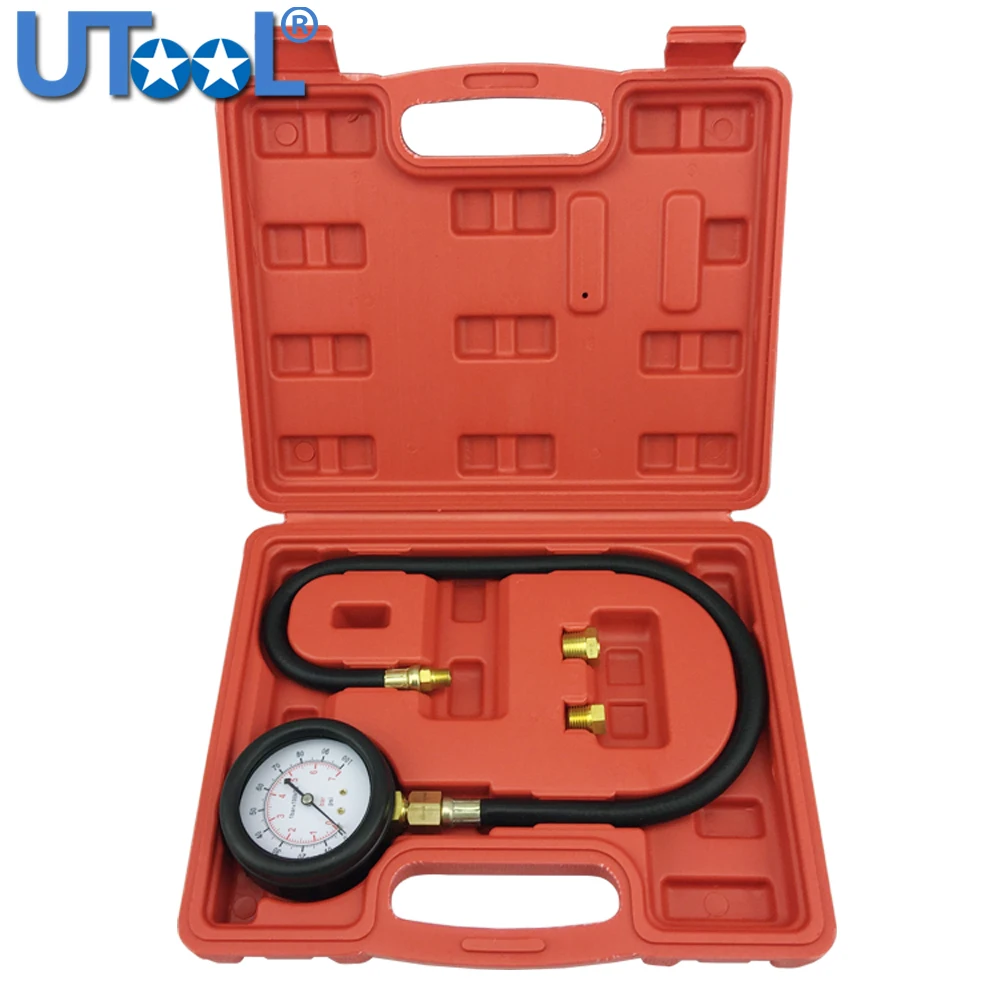 

TU-12 Auto Transmission Pressure Tester Meter Gauge Tool 24" Flexible Hose Diagnostic Kit 0-100PSI For Engine Oil