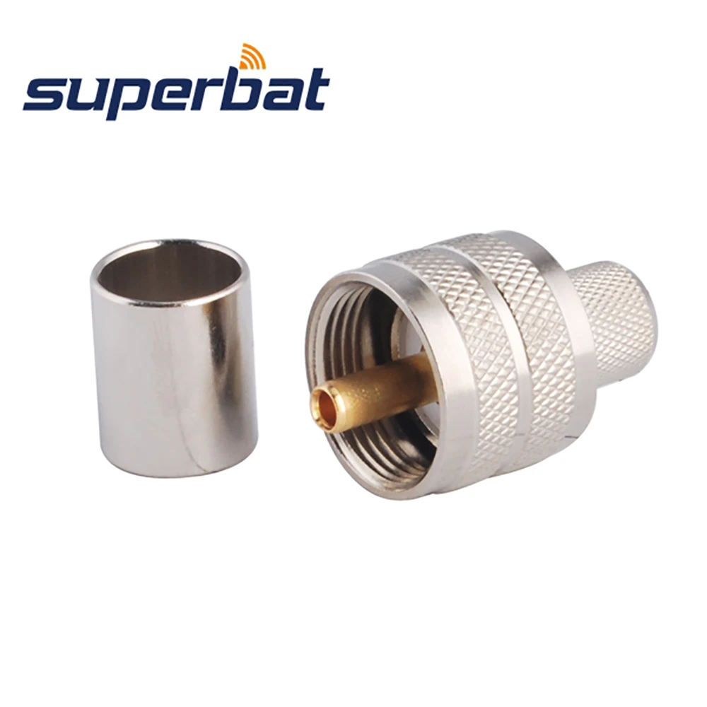 Imagem -03 - Superbat 10 Peças Uhf Friso Masculino rf Conector Coaxial para Cabo Rg8 Rg213 Rg214 Lmr400