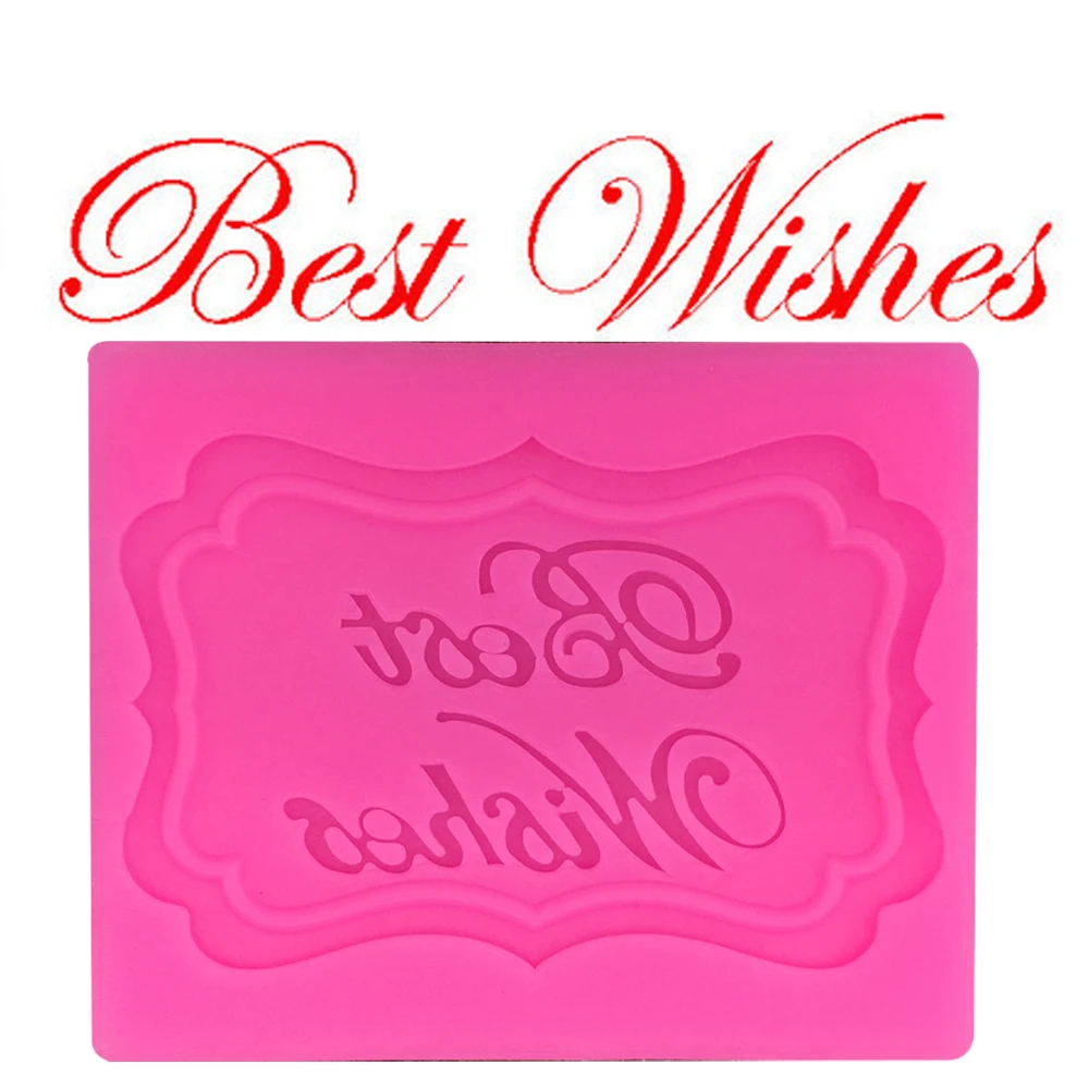 3D best wishes letter cake decorating tools DIY baking fondant silicone mold Polymer Clay Resin Candy Super Sculpey T0383