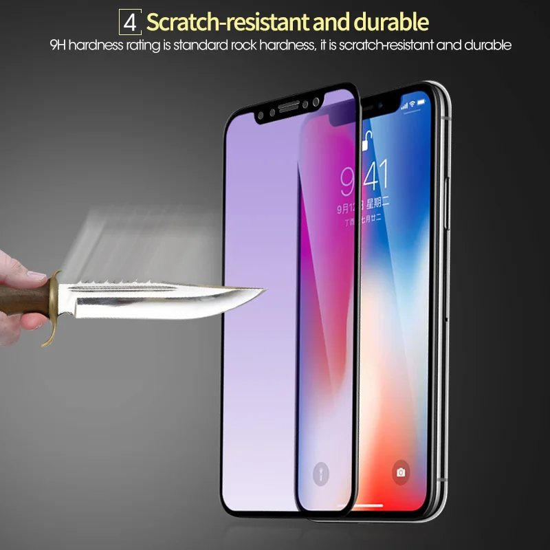 3D Matte Anti Blue Ray Tempered Glass For iPhone X XS XR 11 12 13 mini 14 15 Pro Max 8 Plus Frosted Full Cover Screen Protector