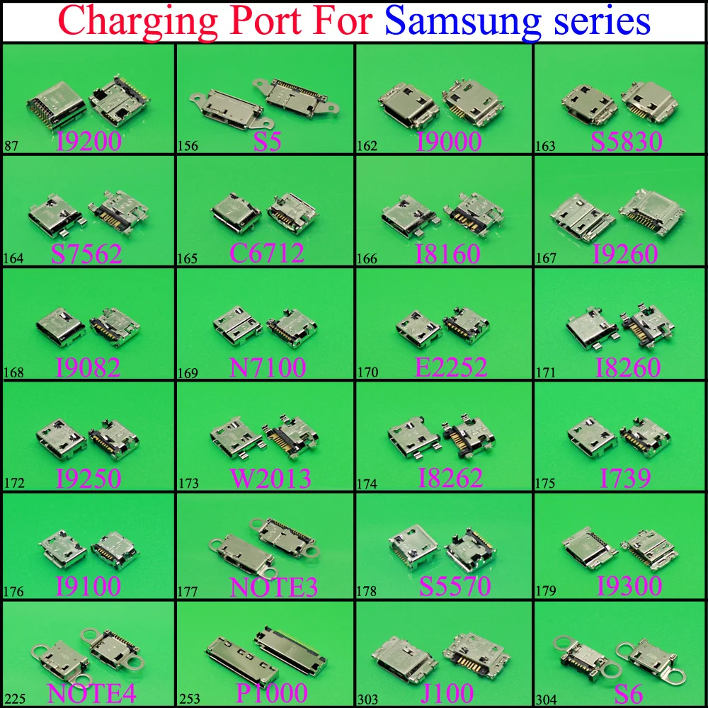 YuXi 100% NEW  Mini Micro USB Charging Port Power Jack For Samsung Galaxy I739 I9100 NOTE3 S5570  I9300 NOTE4 P1000 J100 S6...