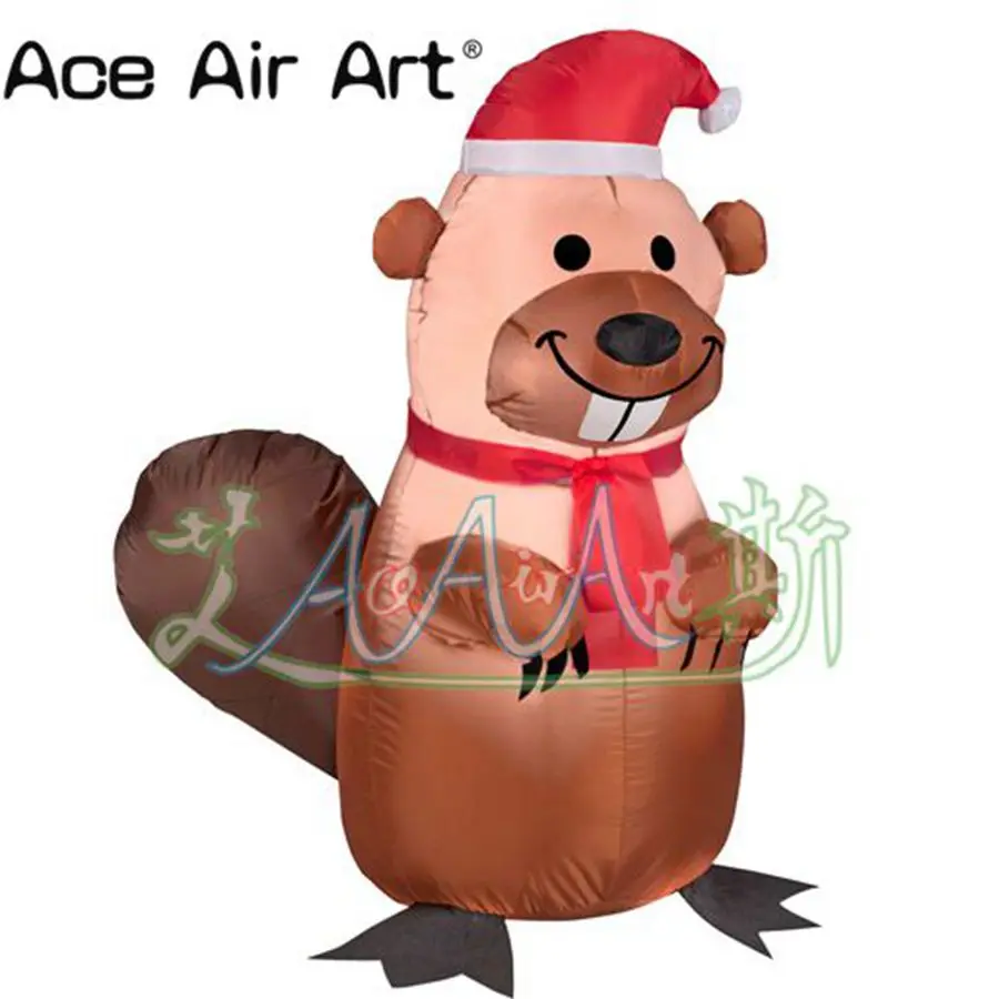 Direct Deal Funny Air Blown Christmas Squirrel Cartoon Animals Christmas Inflatables Cheap Decorations for Party