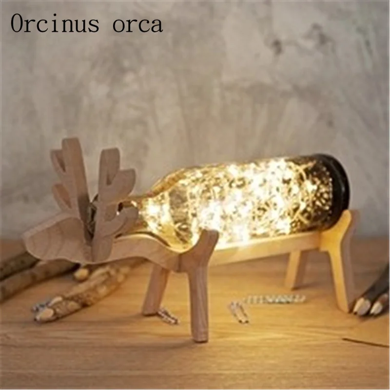 

Original design deer lamp handmade glass deer night lamp Nordic wind lamp LED lamp