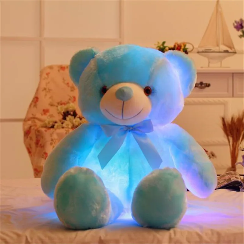 50cm Creative Light Up LED Teddy Bear Toy Animals Plush Stuffed Toy Colorful Glowing Teddy Bear Christmas Gift Toys For Children