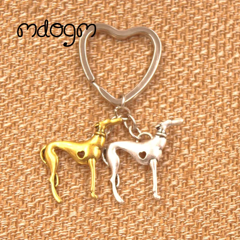 New Cute Greyhound Dog Animal Purse Handbag Handmade Pendant Keychain For Bag Car Women Men Key Ring Love Jewelry K137