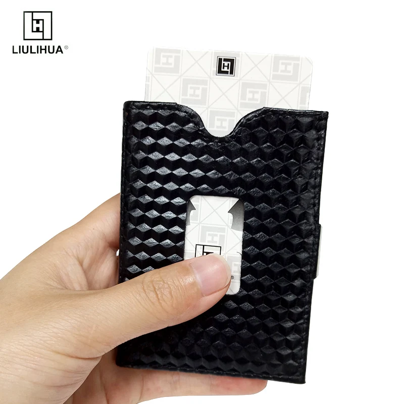 

LIULIHUAexentriBuffway similar ultra-thin simple wallet RFID shielded leather wallet for men and women