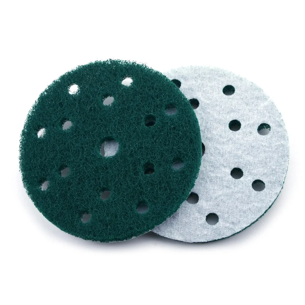 12 sztuk 6 Cal 150mm 15-otwór okrągły haczyk i pętli przemysłowe druciana gąbka Heavy Duty 240/400/1000 Grit Nylon ścierka do szorowania do czyszczenia