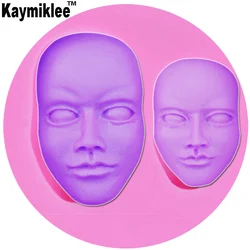 Human Face Heads Silicone Mold Fondant Chocolate Candy Mask Gumpaste UV Resin Lollipop Crystal Epoxy Soft Clay Bake Tools M111