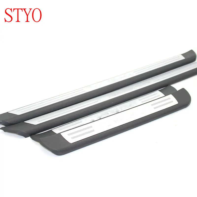 STYO Entry Strip Protective Foil With Lettering Aviation Aluminium Car Welcome Pedal //door sill For VW Tiguan 2016-2019