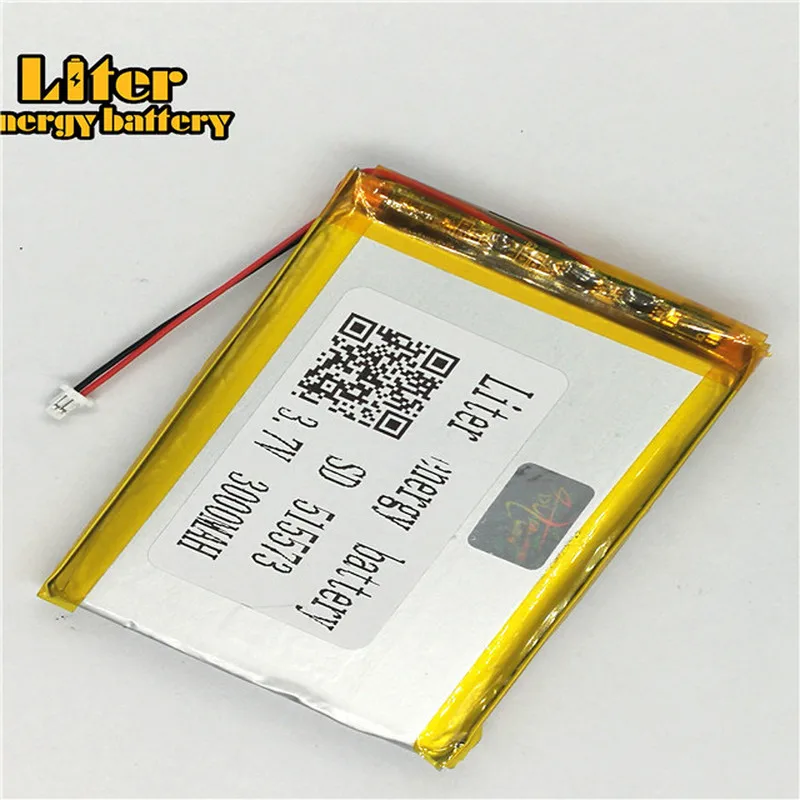 1.0MM 2pin connector 3.7V 515573 3000mah Rechargeable lipo battery e-books GPS PDA MP4 MP5 li ion polymer lithium battery