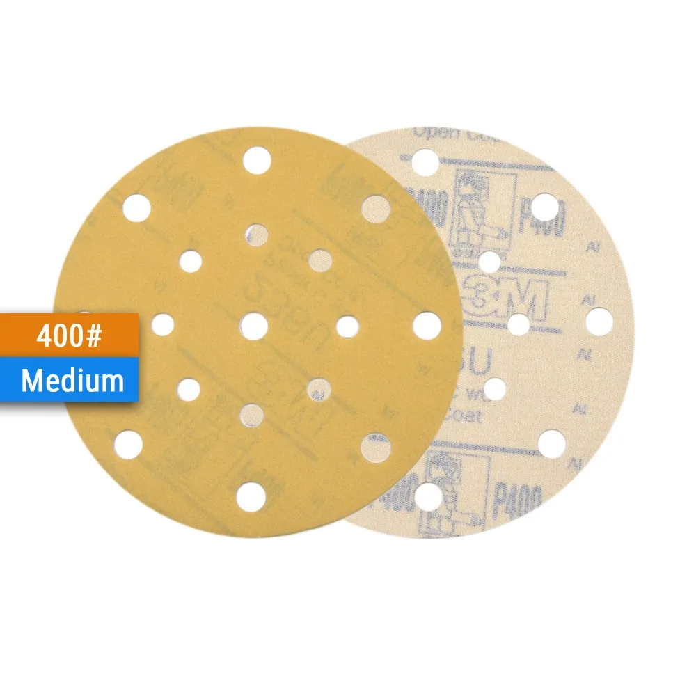 20 개 236U 6 인치 (150mm) 17 홀 80 #-400 # 그릿 후크 & 루프 샌딩 디스크, 건식 샌딩용 원형 연마 플로킹 사포