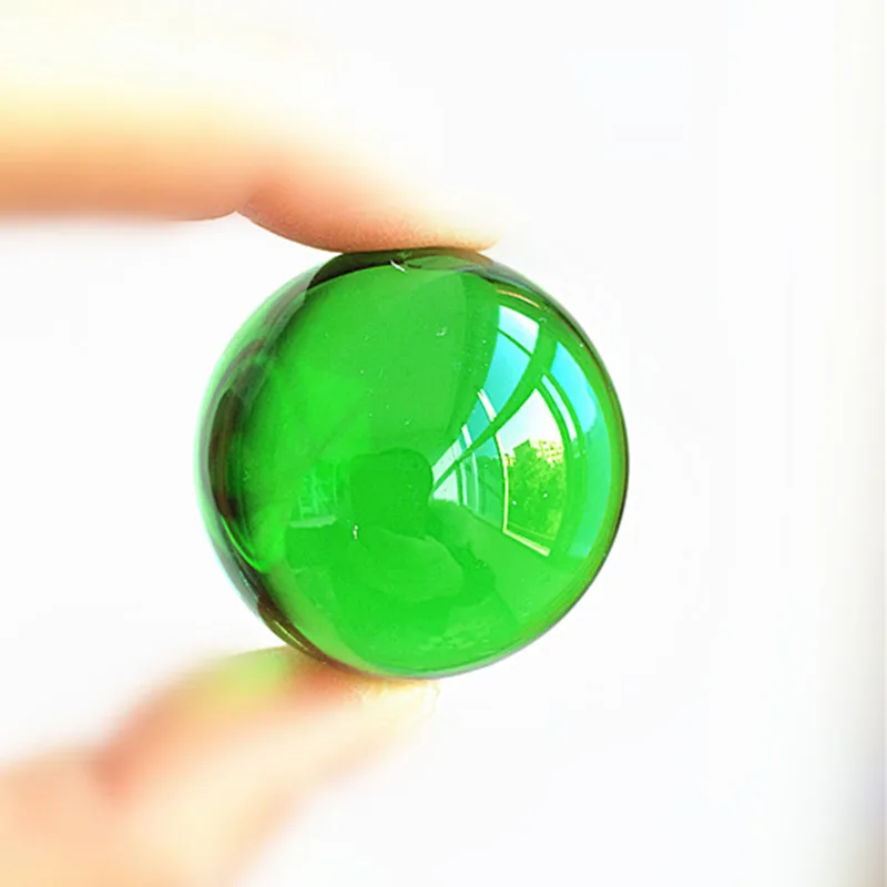 40mm Rare Green Quartz Crystal Glass Magic Ball Crafts Feng Shui Crystal Healing Smooth Ball Sphere Products For Home Decorative