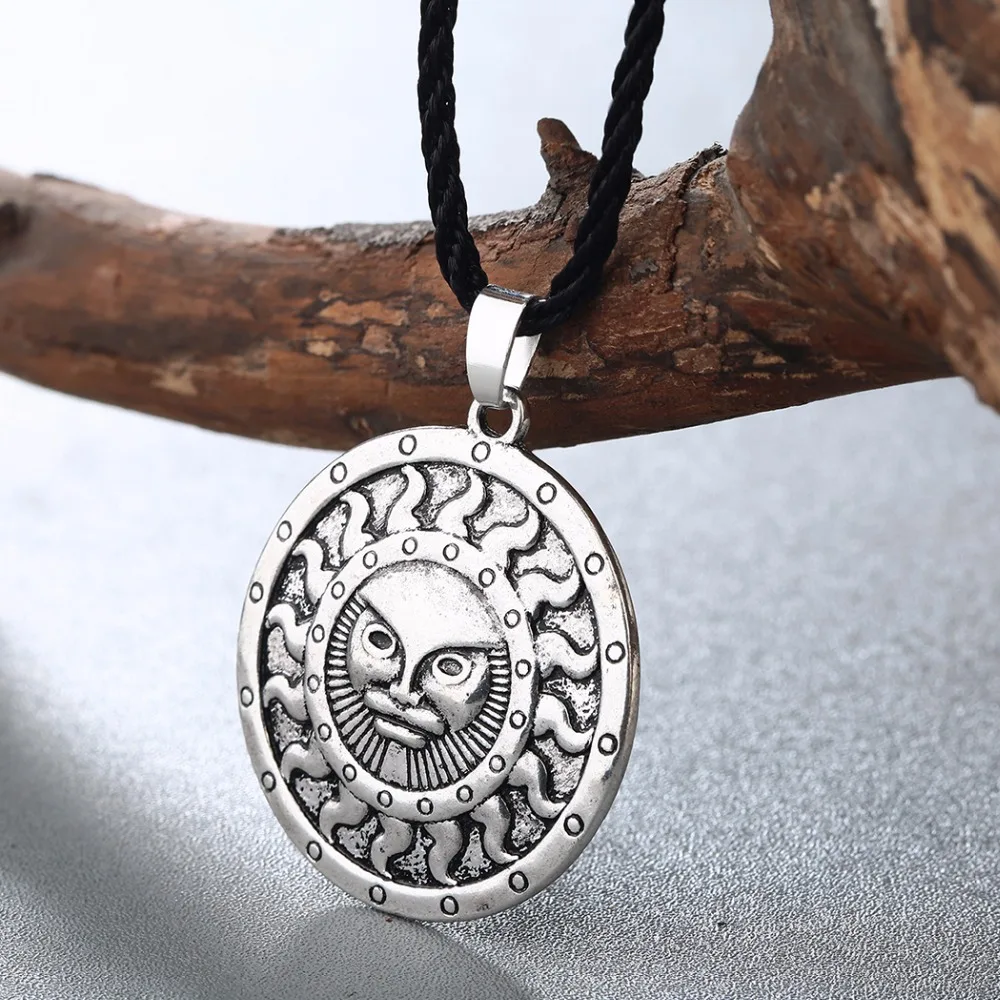 Cxwind Retro Slavic Amulet Pendant Sun Talisman Necklace for Men Women Necklaces Pendants Symbol of the God Yarila Pagan Jewelry