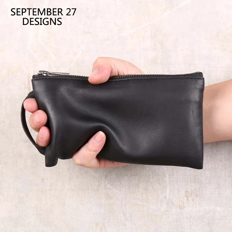 

Wallets Men First Layer Leather Sheepskin Luxury Women Long Purses Slim Clutch Wallets Casual Money Bag Phone Purse Change Bag