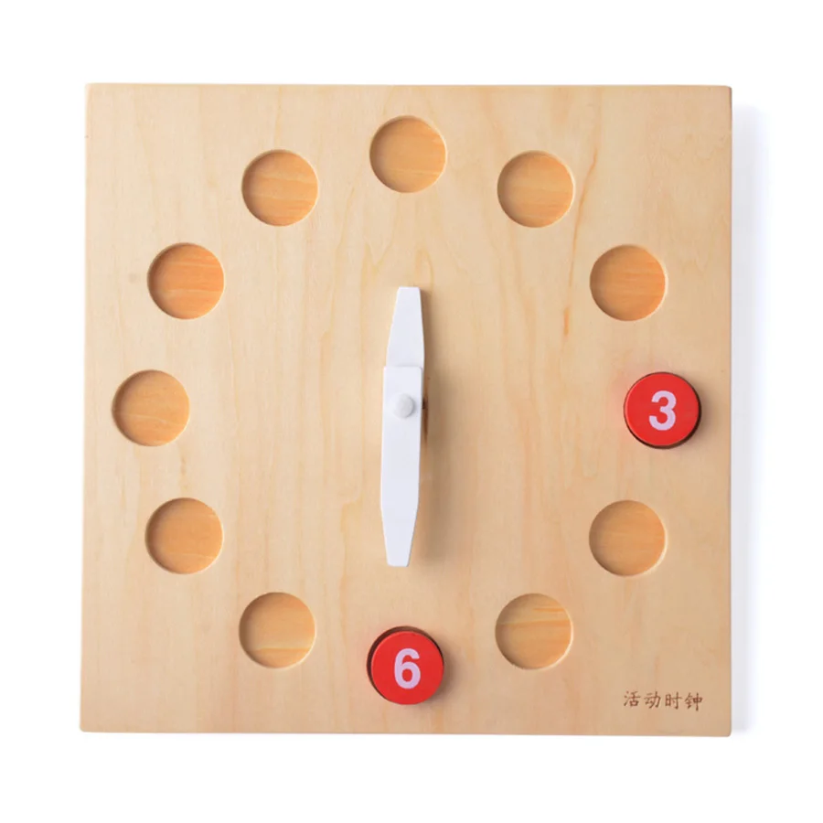 Horloge Montessori en bois avec mains mobiles pour bébé, jouet classique, éducation de l'enfance, formation préscolaire, jouets pour enfants