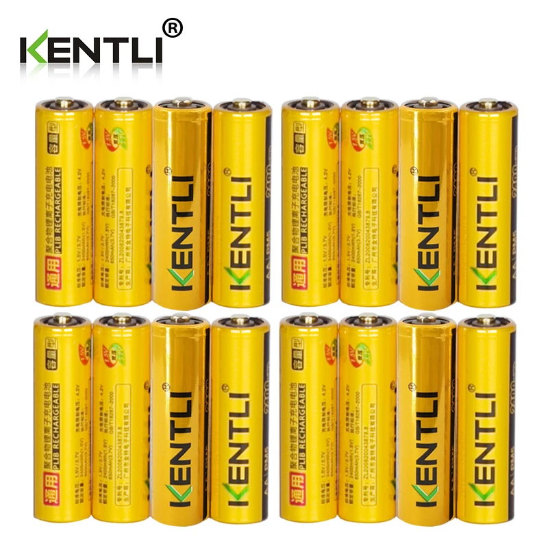 

16pcs/lot low self discharge KENTLI 1.5V AA 2400mWh Lithium Li-ion Li-polymer Rechargeable Battery