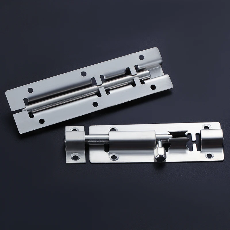 1Pc 3/4/5 Inch Long Silver Stainless Steel Door Latch Sliding Lock Barrel Bolt Latch Hasp Stapler Gate Safety Lock
