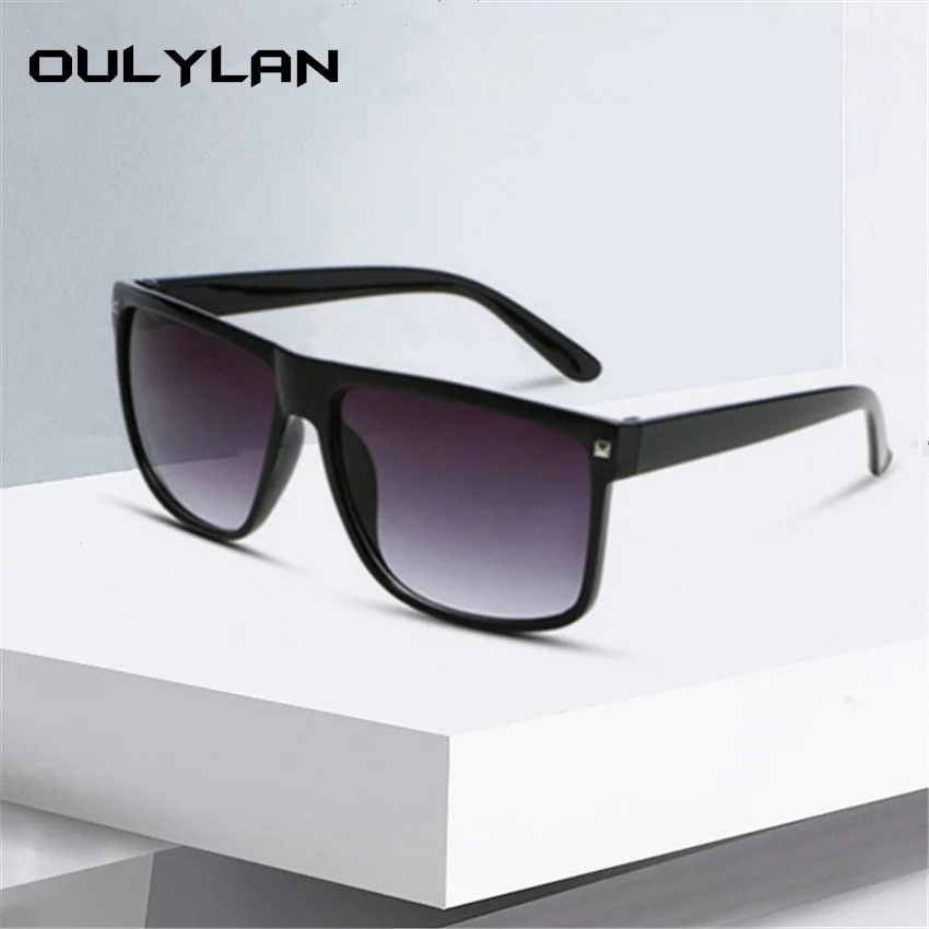 Oulylan Women Men Oversized Sunglasses Brand Designer Retro Big Frame Sun glasses Female Vintage Glasses Men Shades