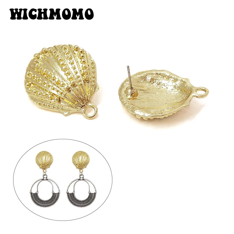 New 30mm 4pieces/bag High Quality Zinc Alloy Big Scallop Earring Base Connectors Linkers for DIY Earring Jewelry Accessories