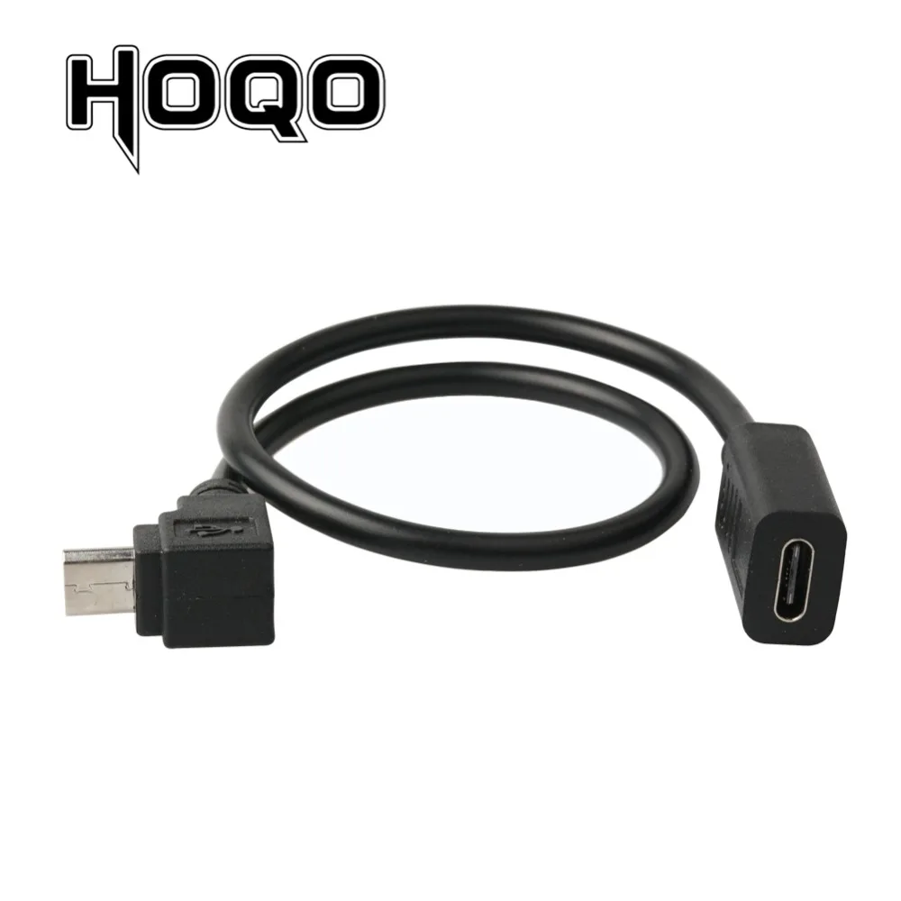 up angle Micro USB Male to USBC Female Cable 90 degree MicroUSB to USB Type C Female Cord Sync Data Charge Cabo for smarphone