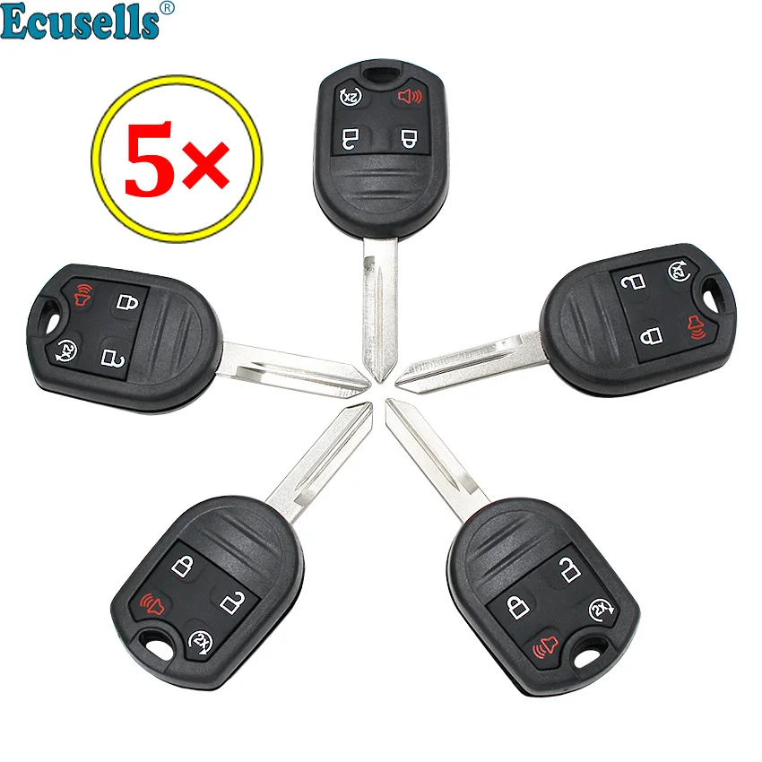 

5PCS/LOT Remote Key Shell Case Fob for Ford Focus Edge Escape Expedition Five Hundred Flex Fusion CWTWB1U793 FO38R Blade