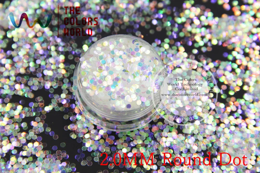 TCR22  American Fantasy Iridescent Colorful glitter dust Round Dot  Shape  for nail Art or other DIY decoration