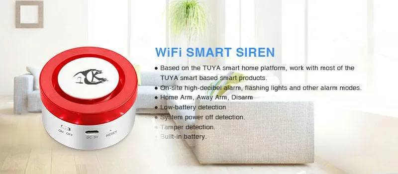 Wireless WIFI Shine Light Siren with Alarm Sensor For Smart Home Security System