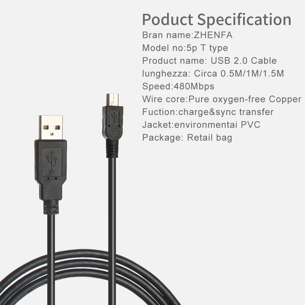 Zhenfa kabel do transmisji danych usb dla aparat canon EOS 760D 600D 1000D 550D 650D 500D 60D 700D 1100D 750D 5D2 5D3 6D 7D 70D