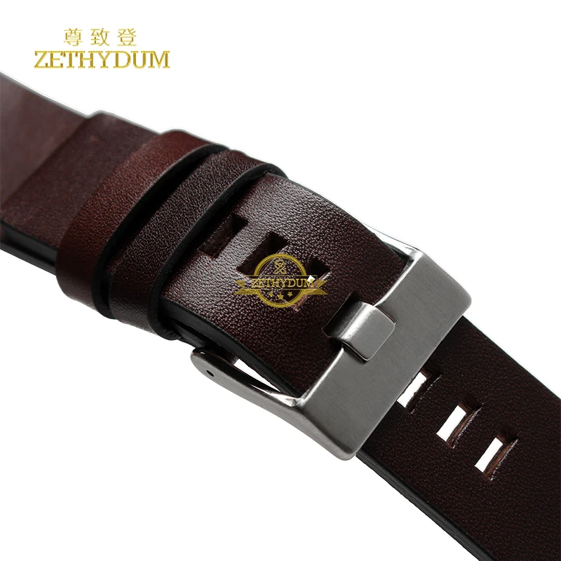 Genuine Lea-ther watchband Wrist watch bracelet strap Brown 22 24 26 28 30mm wristwatches band for Diesel DZ7313|DZ7322|DZ7257