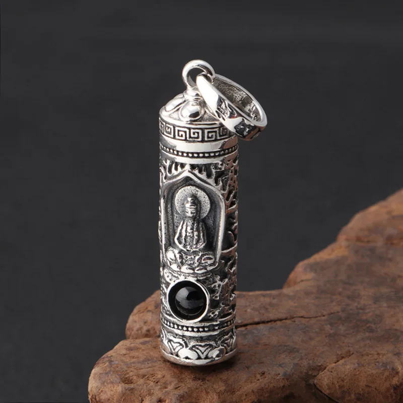 

Thai silver xiangyun six words guanyin bodhisattva pendant to restore ancient ways s925 pure silver men and women pendant