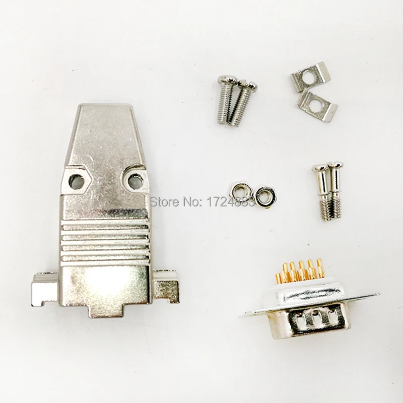 DB15 VGA 3 row Metal connector D Sub plug gold plated brass contactor 15 pin hole port socket female Male adapter