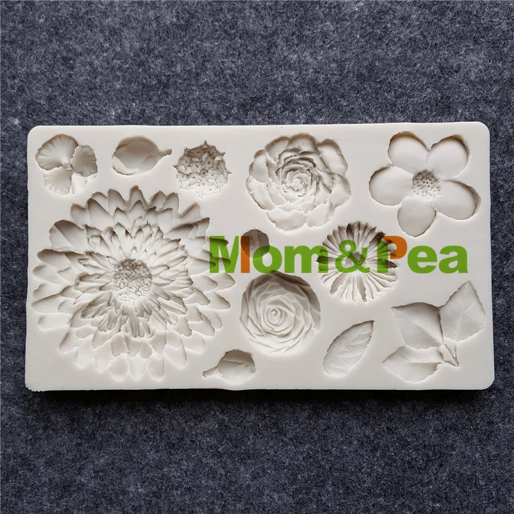 

Mom&Pea MPB0031 Flowers Shaped Silicone Mold Cake Decoration Fondant Cake 3D Mold Food Grade