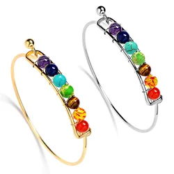 7 Chakra Healing Balance Bracelet Yoga Reiki Prayer Charms Bracelet Bangle Fashion Jewelry for Women