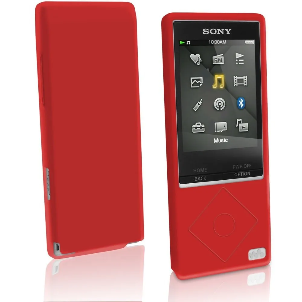 Bieganie wielbłąda gumowe żelowe pokrywa silikonowa skrzynka dla Sony Walkman NWZ A15 A17 A25 A27 ochronna tylna skórzane etui Protector Film pasek