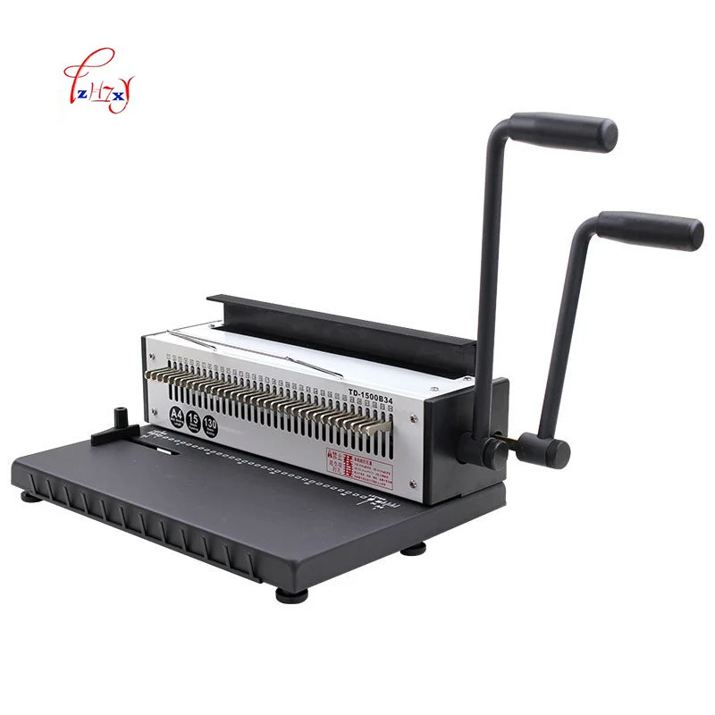 Manual Wire binding machine 34 Holes Metal Spiral Wire Spool Binding Machine A4 Binder Puncher machine 1pc