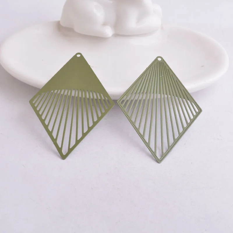 30 Stück AB3484 38*61mm Rhombus-Anhänger Gelbe Anhänger Ohrring-Zubehör für Schmuckherstellung Ohrringe DIY – Detail 10