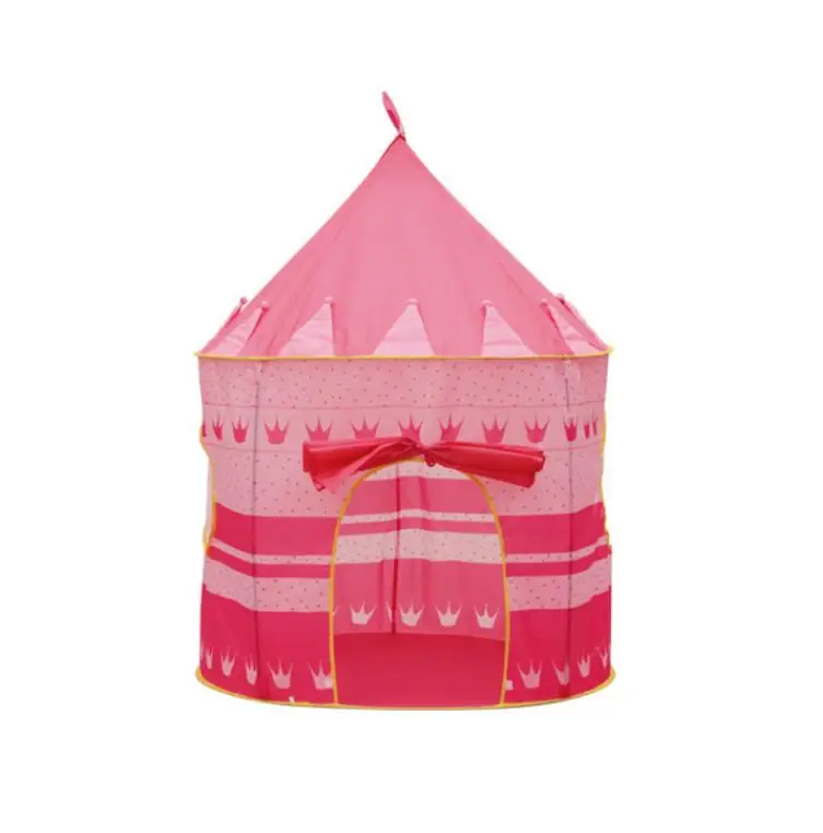 Cubby House Playhouse for Kids Cartoon Castle Tent Dome Indoor Outdoor Play Toys Tents For Girl Boy Children Gifts blue pink