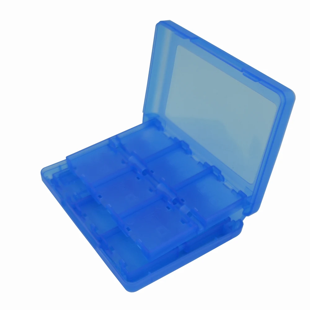 10pcs Multifunction 28 in 1 Protective Game card Cartridge Holder Case Box For DS-Lite /3DS-XL/LL blue