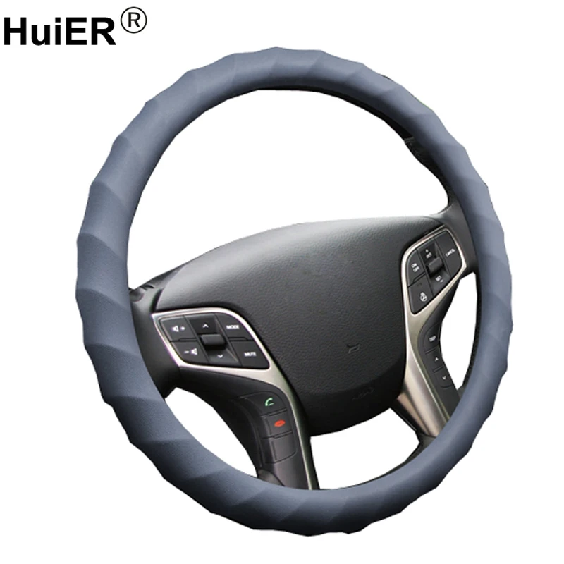 HuiER Auto Car Steering Wheel Cover High Food Grade Silicone Anti-slip 36-40CM/14.2