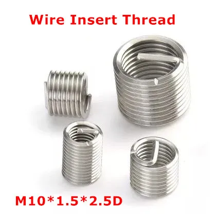 

50pcs M10*1.5*2.5D Wire Thread Insert , M10 Screw Bushing , stainless steel Wire Screw Sleeve Thread Repair