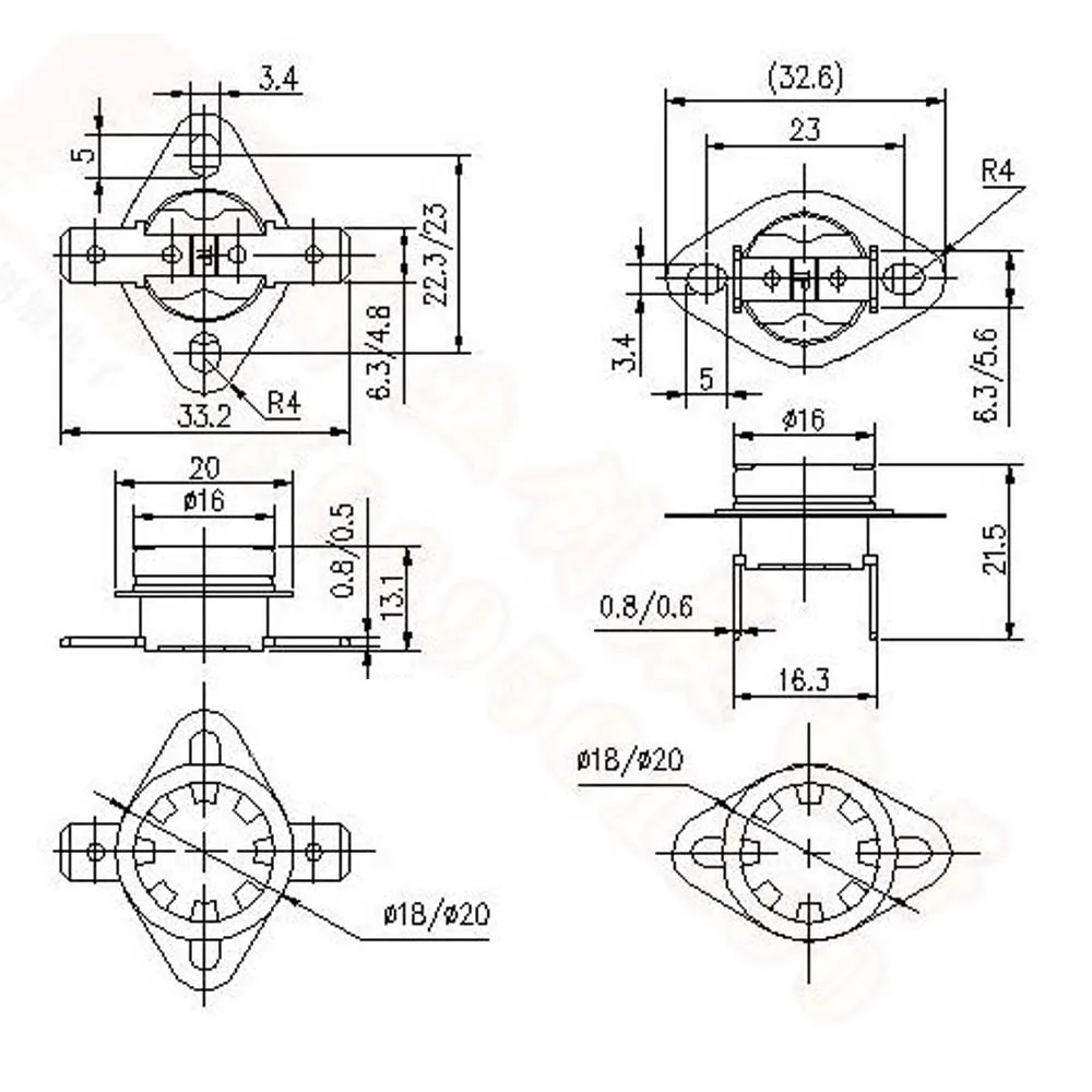 10pcs Universal 16A Ceramic Thermostat Thermal Protector 40-300 Degree Temperature Control Switch KSD302 Normally Closed/Open