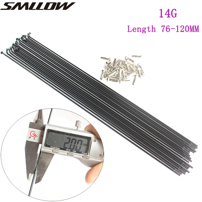 SMLLOW Bicycle Spokes 18PCS/lot 45# Steel MTB Road Electric bike 14G 76mm - 120mm 45# Steel Spoke Cap Bicycle 2.0MM