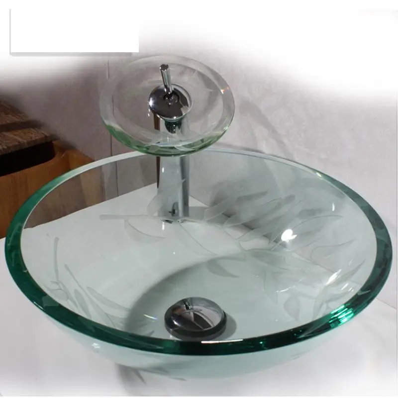 

Toughened Glass Washbasin Personalized Artistic Basin vessel Tempered glass sink