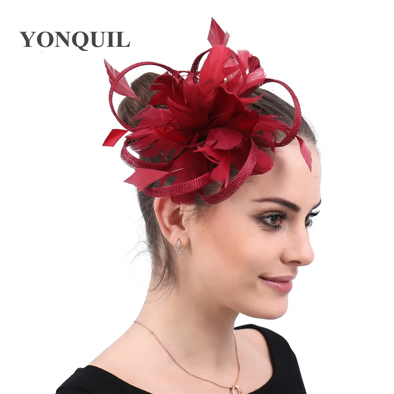 

Marron Sinamay Fancy Headwear Women Women Wedding Show Hair Fascinators Hat Accessories Bride Mesh Show Headwear For Elegant