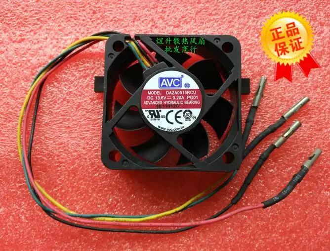 

AVC 5015 DC13.6V 0.20A 5cm 50*50*15mm DAZA0515RCU 4 line waterproof silent fan